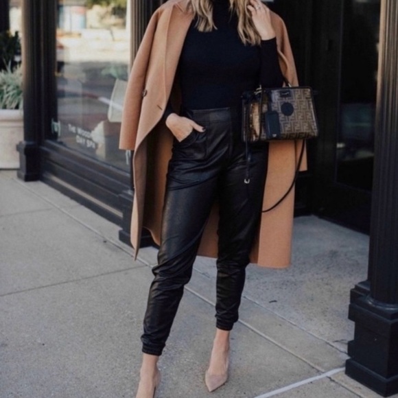 Spanx leather like joggers size large - Picture 1 of 13